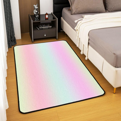 Ombre 3x5 Area Rug Pastel Pink,Mint Green,Peach Rugs for Living Room | Abstract Rainbow Gradient Washable Rug, Watercolor Tie Dye Bohemian Carpet Indoor Floor Mat
