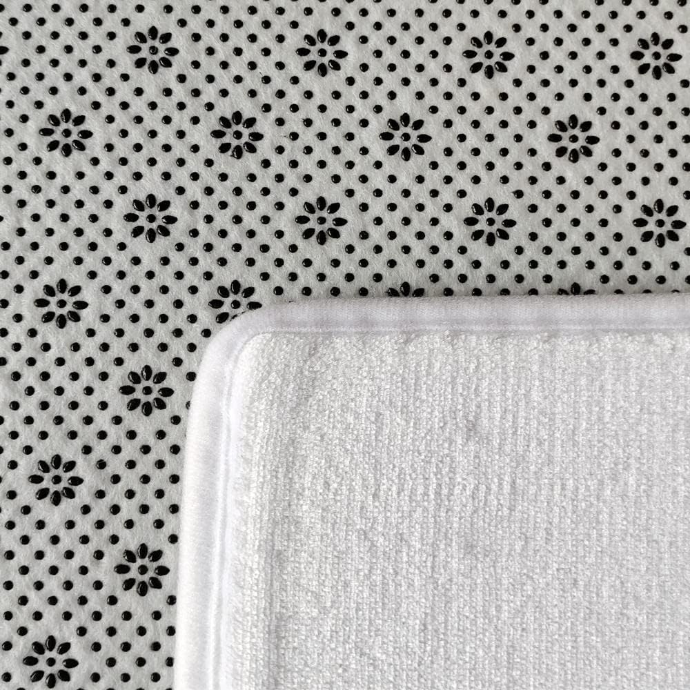 Non Slip Quick Dry Soft Bath Mat Area Rug Geometric Argyle Black and Pink Gothic Glam 18x30 Super Absorbent Plush Thin Bathroom Rugs Fit Under Door - Easy to Clean Floor Mats
