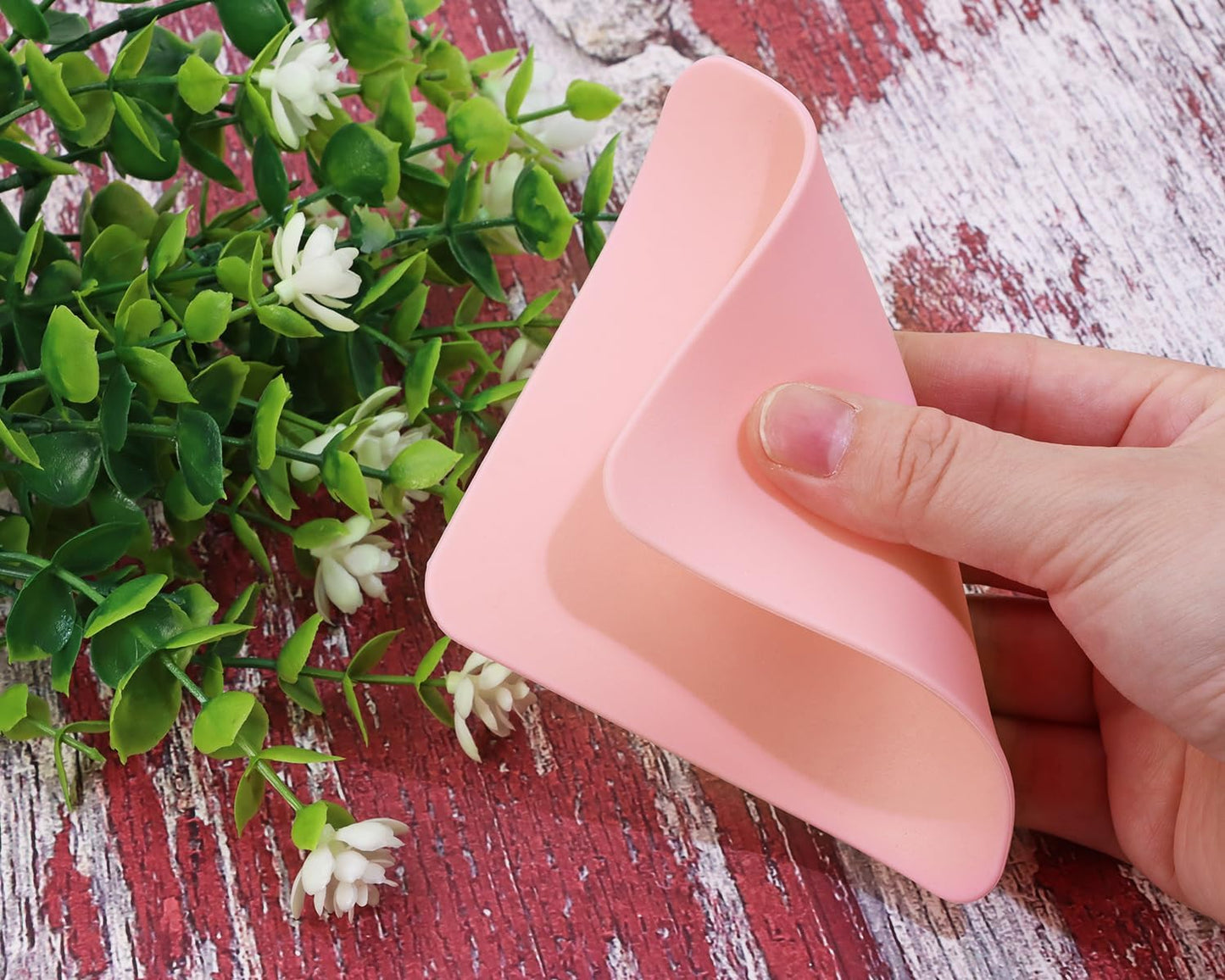 Mini Skater 3pcs Bar Coasters 10x10x0.2CM Square Silicone Coasters for Drinks Beverage Coffee Table Tea Coaster (Pink)