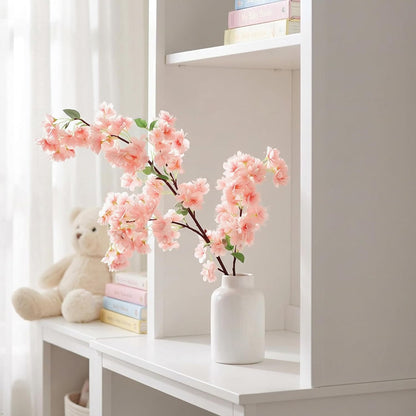 Larksilk 3-Pack Light Pink Artificial Cherry Blossom Branches 30"", Fake Japanese Silk Flowers for Vase, Wedding Centerpiece, Spring Home Decor