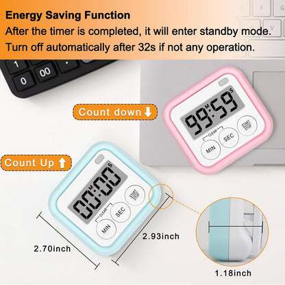 Timer, Kitchen Timers for Cooking Classroom Timer for Kids Teachers Magnetic Digital Timers 4 Pack, Pink