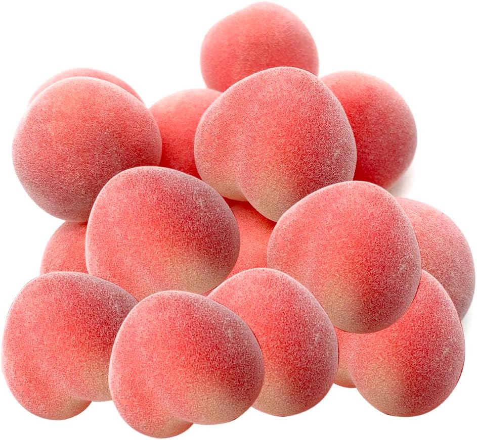 Aliotech 18Pcs Artificial Peach Fake Peach Mini Fruit Small Peach Simulation Lifelike for Home Cabinet Table Party Kitchen Decoration Photography Prop