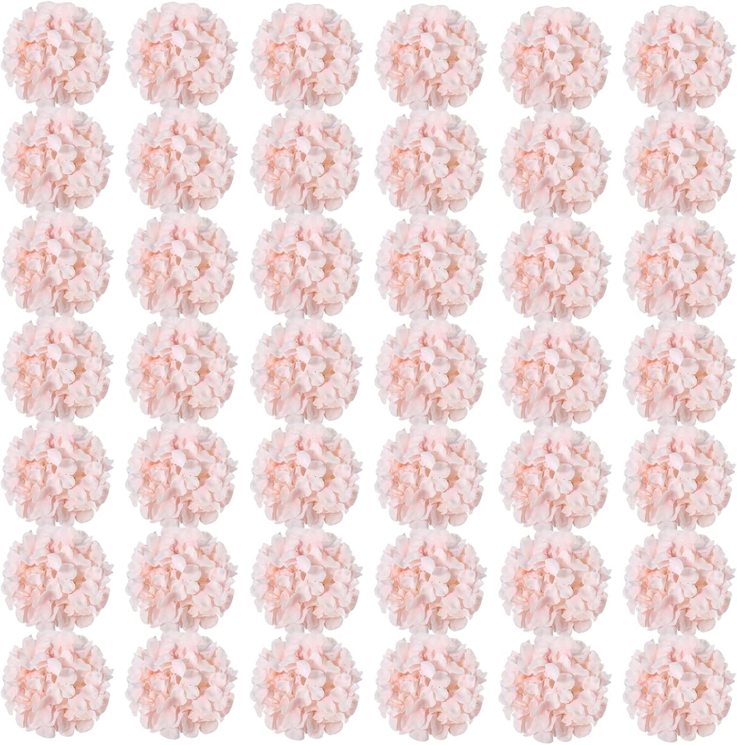 Auihiay 64pcs Hydrangea Artificial Flowers, Silk Hydrangea Heads with Stems, Pink Hydrangea Flowers for DIY Wedding Centerpiece Baby Shower Home Party Decor (Pink)