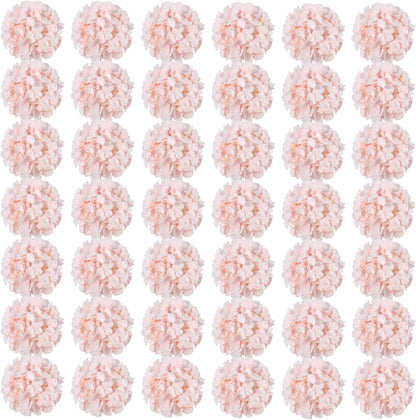 Auihiay 64pcs Hydrangea Artificial Flowers, Silk Hydrangea Heads with Stems, Pink Hydrangea Flowers for DIY Wedding Centerpiece Baby Shower Home Party Decor (Pink)