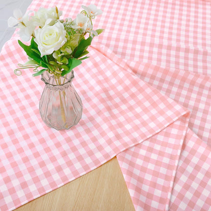 DUOBAO Pink Tablecloth Square 54x54 Checkered Table Cloth Buffalo Plaid Checked Tablecloth Fabric 54-Inch Outdoor Pink and White Picnic Gingham Tablecloths for Kitchen BBQs Birthday and Parties