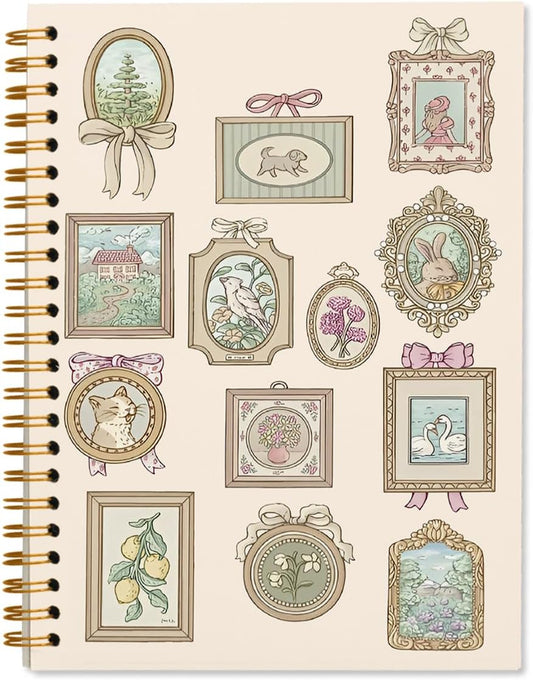 Cute Journal Notebook, Pink Vintage Journaling Notebooks for Women Girls Work School Office Supplies, Gifts for Women Girls, 5.5x8.3