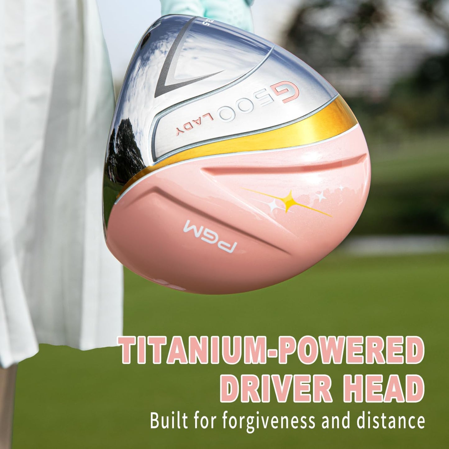 PGM Women's Golf Clubs Full Set for Right Handed with Driver Woods Hybrid Irons Wedges Putter, Lady Flex Complete Golf Set for Beginner to Intermediate Golfers with Headcovers and Club Bag