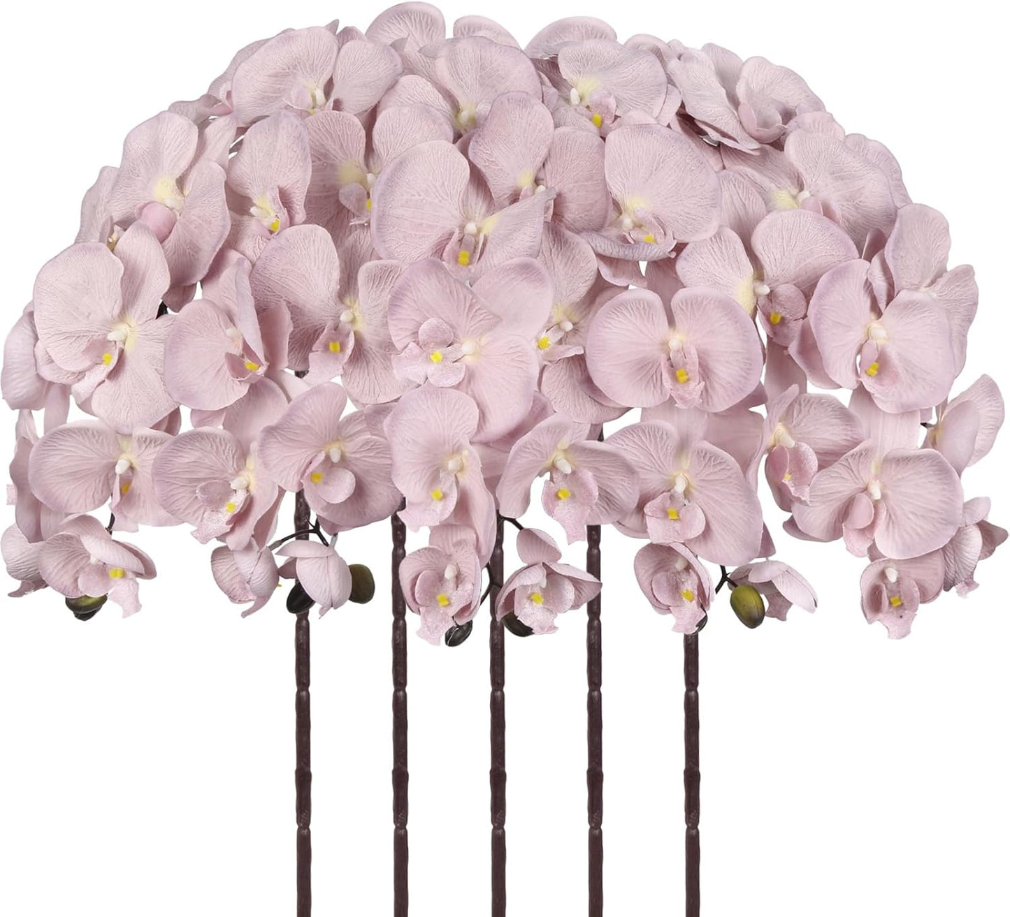 36.6'' Pink Orchids Artificial Flowers 10 Large Blooms Fake Phalaenopsis Branches 5PCS Long Stem Faux Silk Orchids for Tall Vase for Bridal Shower Wedding Home Party Office Decor (Pink)