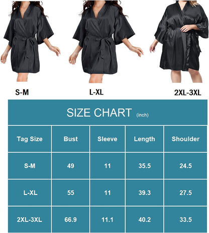 EPLAZA Women Floral Satin Robe Bridal Dressing Gown Wedding Bride Bridesmaid Kimono Sleepwear
