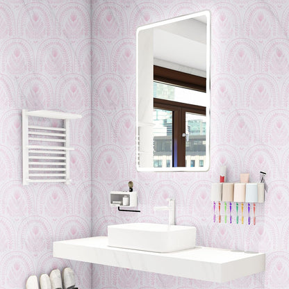 Abyssaly Boho Peel and Stick Wallpaper Pink and White Wallpapers Modern Contact Paper Removable Self-Adhesive Waterproof Wall Paper Vinyl Rolls for Bedroom Bathroom Cabinets Decor 17.3" x 118"