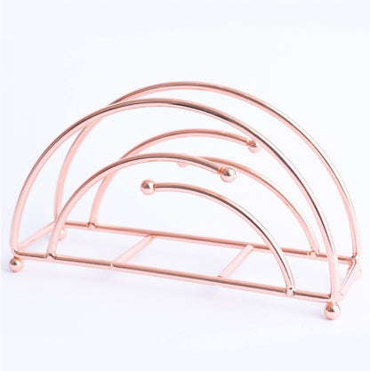 Modern Napkin Holder for Tables - Half Circle - Rose Gold - Tabletop - Free Standing Napkin Holder by Museo