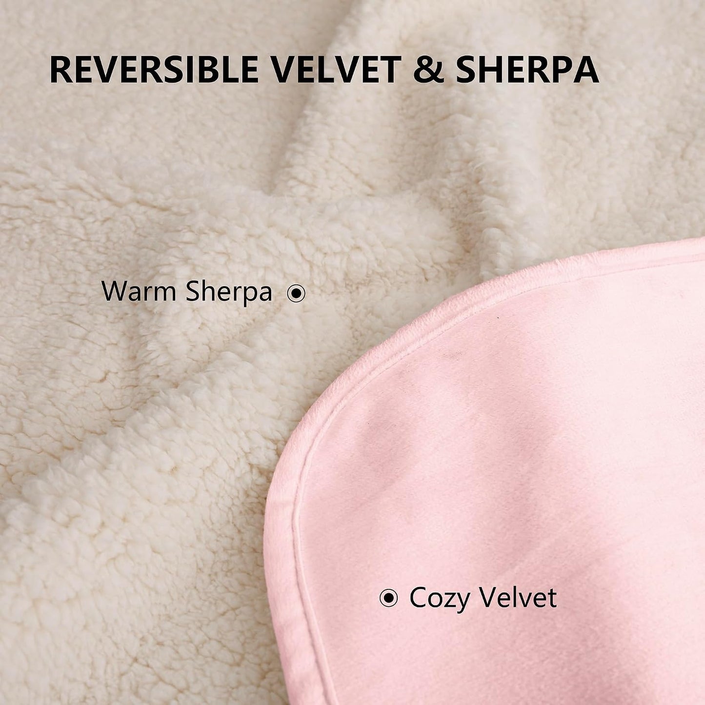 Waterproof Blanket for Couch, Leak Proof Dog Bed Sherpa Throw Blankets Reversible Pet Sofa Furniture Protector Machine Washable-50 x60,Pink