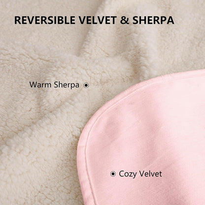 Waterproof Blanket for Couch, Leak Proof Dog Bed Sherpa Throw Blankets Reversible Pet Sofa Furniture Protector Machine Washable-50 x60,Pink