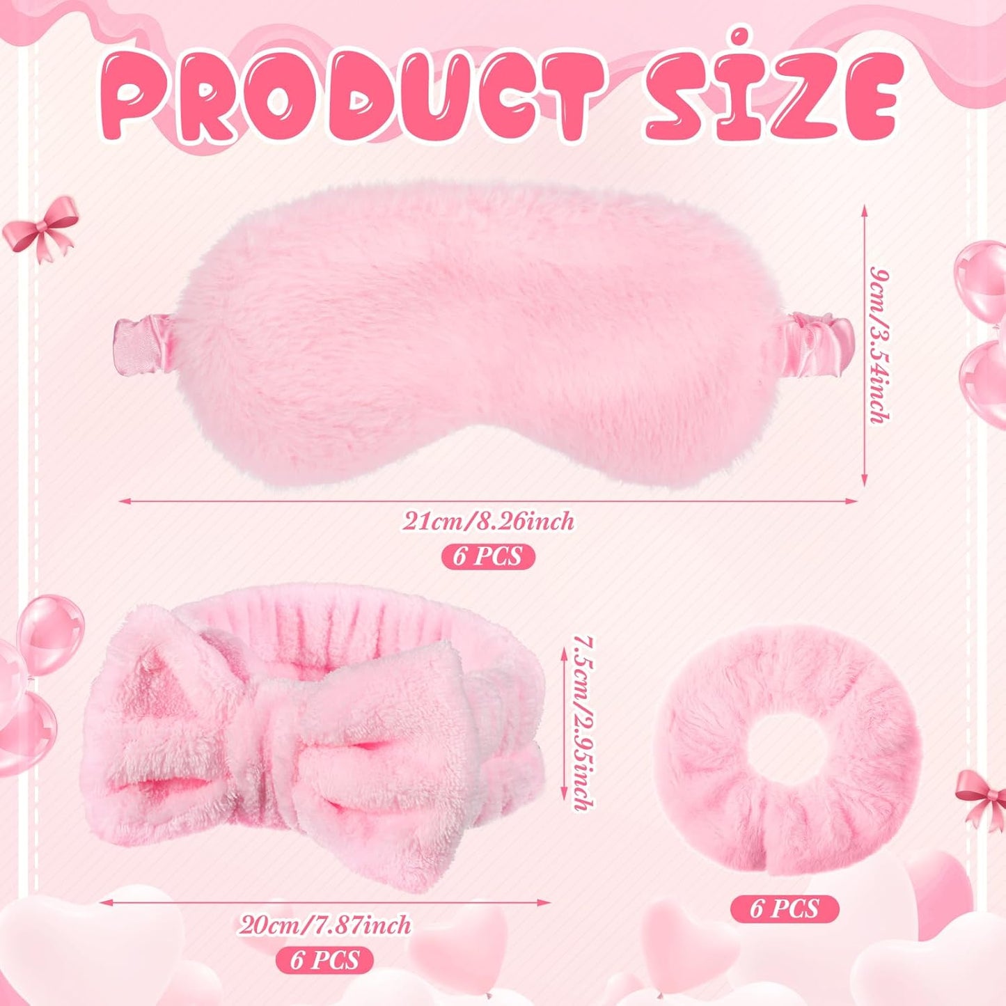 Hoteam 24 Pcs Spa Party Supplies for Women Sleepover Slumber Party Favors Include 6 Pink Spa Headband 6 Velvet Scrunchies 6 Eye Mask 6 Pink Plastic Cups Tumbler Valentine Galentine Gift for Beauty