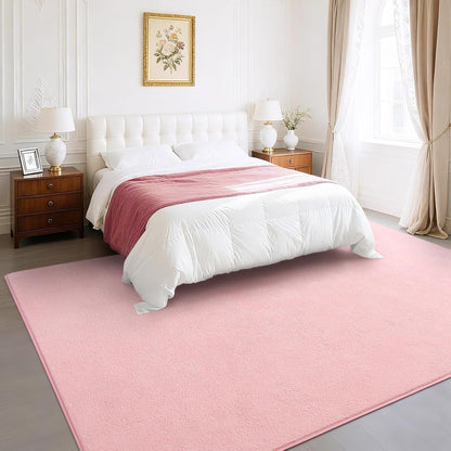 Soft Rugs for Living Room 5x7 Pink, Minimalist Area Rug for Bedroom Nursery Dining Table Dorm, Throw Rugs for Girls Kids Room Indoor Floor Carpets