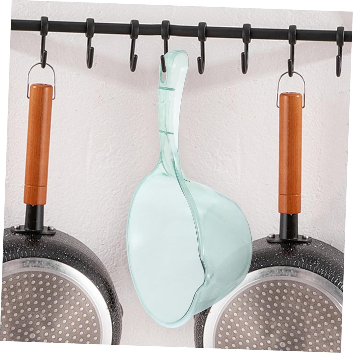 Healifty 3pcs Thickened Transparent Water Ladles for Kitchen and Bath Multipurpose Household Scoop Spoons in Pink Light Green Brown for Plant Watering Food Scooping and Washing Tasks