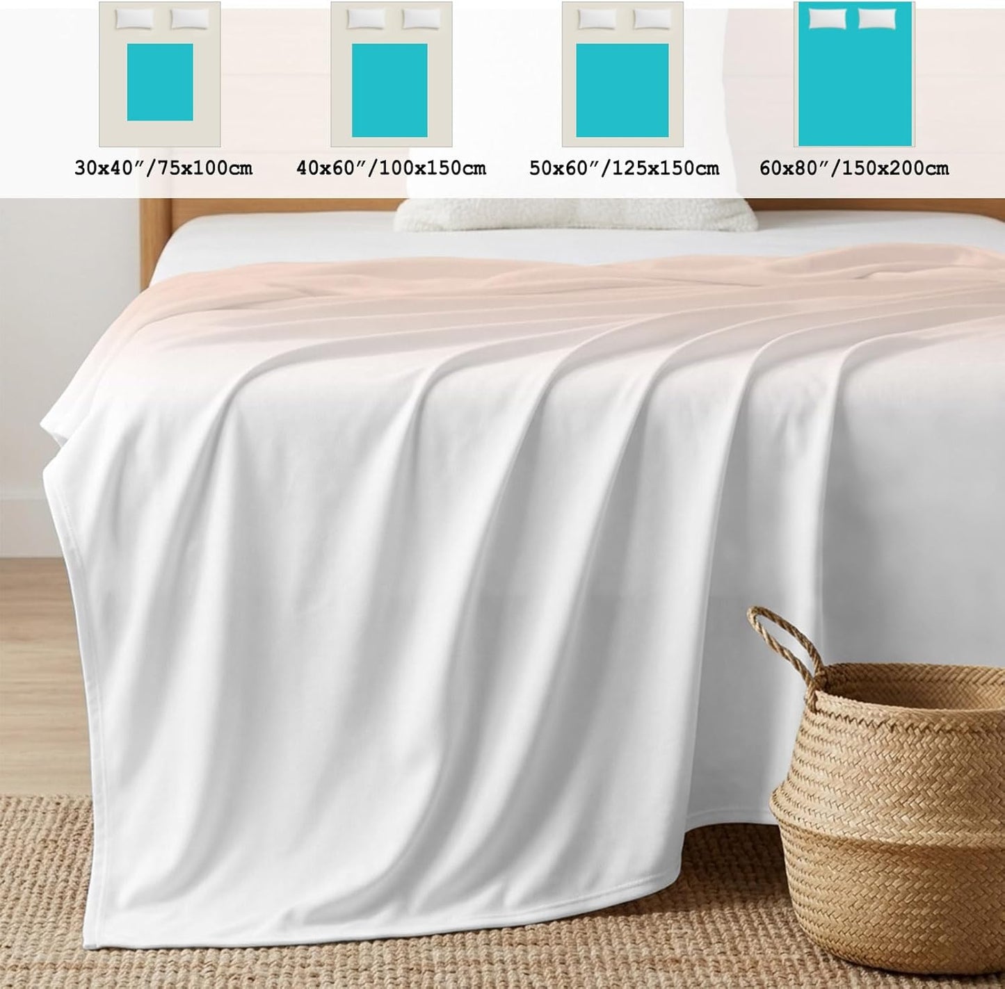 Cooling Blanket for Hot Sleepers Peach Pink Lightweight Breathable Double Sided Summer Blanket Gradient White Cooling Throw Blanket for Couch Bed Night Sweats 30"x40"