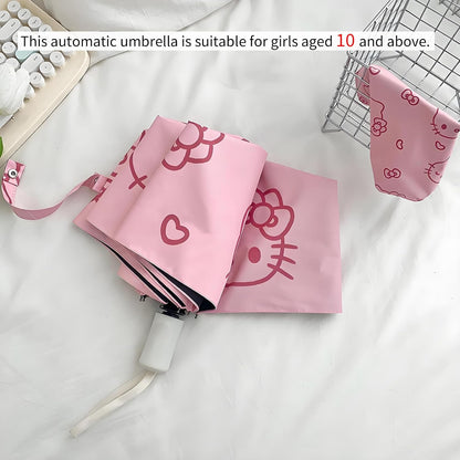 NBHUZEHUA Automatic Umbrella for Women Kids Girls Compact Travel Rain Sun Uv Protection Portable Foldable
