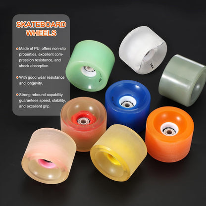 PATIKIL Skateboard Wheels, Street Wheels PU Flash Cruiser Wheels High Elasticity with Bearings for Skateboard