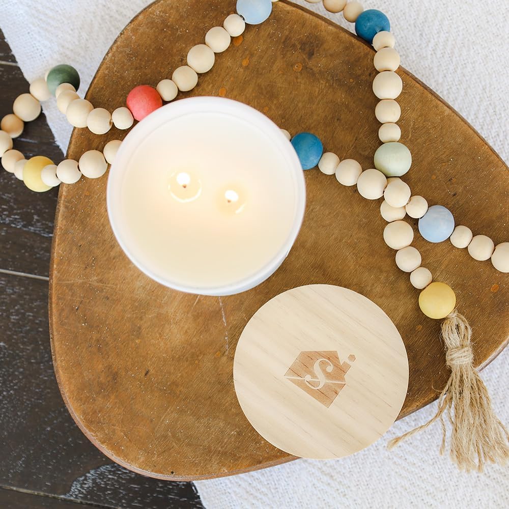 Simply Said, INC Hello Spring Candle, Peach Scented 11 oz Premium Soy Wax, Hand Poured in USA, CDL1567