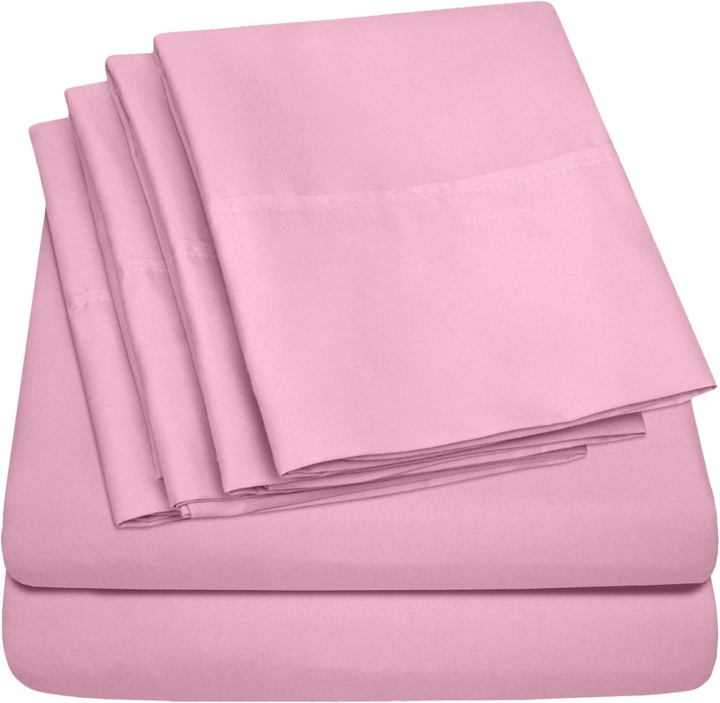 Sweet Home Collection Queen Sheets Pink - 6 Piece 1500 Supreme Collection Fine Brushed Microfiber Deep Pocket Queen Sheet Set Bedding - 2 Extra Pillow Cases, Great Value, Queen, Pink (Pack of 1)