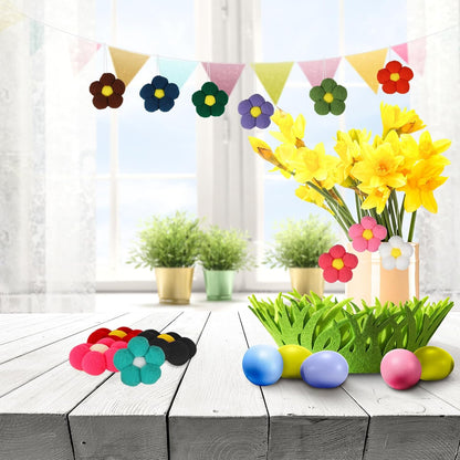 uxcell 10 Pcs Craft Felt Flowers, Spring Tree Ornament Decor Fabric Flower Embellishments Felt Hanging Ornaments for Home Party Door Wall Decoration Arts Crafts Supplies, Peach