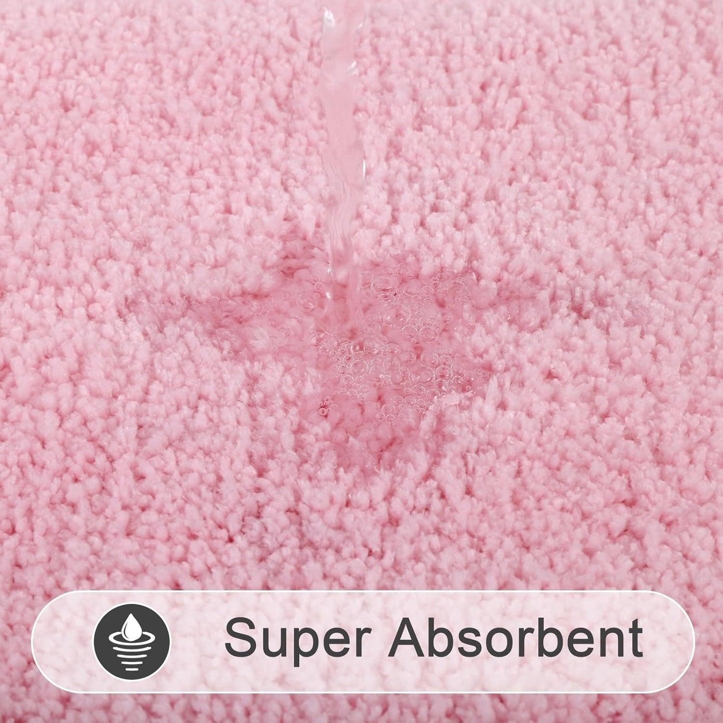 SHACOS Pink Bathroom Rugs 2 Piece Set 20x32 + 16x24 inch, Non Slip Bath Mat Microfiber Bathroom Rug, Soft Fluffy Water Absorbent Washable Bath Rugs