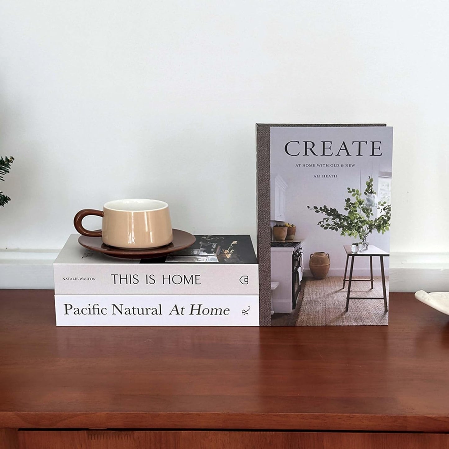 Decorative Faux Books Set Hardcover Decorative Book Storage Boxes with Hidden Storage for Coffee Table Bookshelf Office Desk Living Room Modern Aesthetic Stacked Display (FH38 Pink Floral)