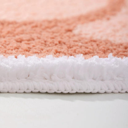 FROZZUR Pink Peach Bath Mat, Bath Mats for Bathroom Fruit Shaped Bathtub Rug Bathroom Tub Plush Shower Rugs Washable Non Slip