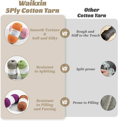 Cotton Yarn for Crocheting - 262.4yds / 3.52oz Baby Yarn for Crocheting Soft - 100% Milk Cotton Yarn 5 Ply Crochet Amigurumi Yarn for Crafts&Puzzle/Socks/Hats(2 Deep Pink)