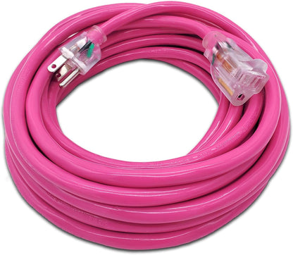 25 ft Outdoor Extension Cord Waterproof - 14 Gauge Heavy Duty Extension Cord 25 ft - Lighted Outdoor Extension Cords - Watts Wire - 25' Grounded - extensiones electricas