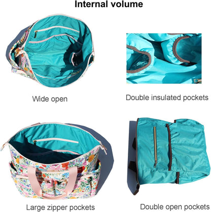 ESVAN Diaper Tote Bag Totepack Backpack 2 in 1 for Women Multifunctional Large Capacity with Insulated Pockets Travel | Multifunctional