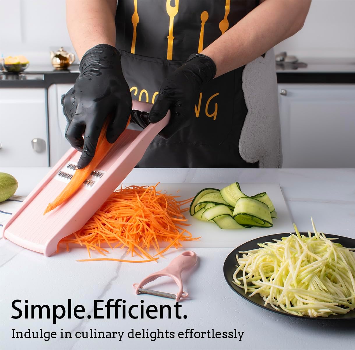 NACOLUS Mandoline Slicer for Kitchen Slicer Vegetable Cutter 5 In 1 Veggie Slicer Potato Slicer waffle fry cutter Hot Swap Mandolin with Peeler for Vegetables Carrot Shredder Cucumber Slicer - Pink
