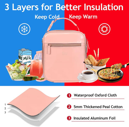 Lunch Box for Kids Lunch Boxes Insulated Lunch Containers Lunchboxes Kids Lunch Bag for Girls Thermal Meal Small Lunch Tote for School Pink