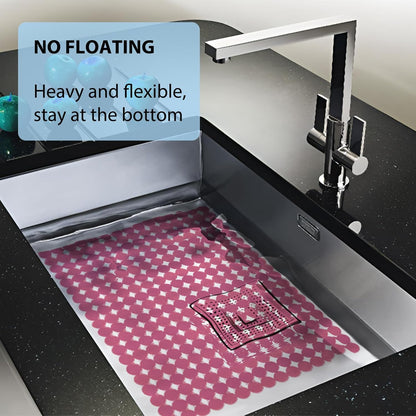 Kitchen Sink Mat for Stainless Steel/Ceramic Sinks,2 Pack Sink Protectors for Kitchen Sink with Scissors, Fast Draining,Easy to Clean,DIY Cut,15.7 X 11.8 Inch(Pink)