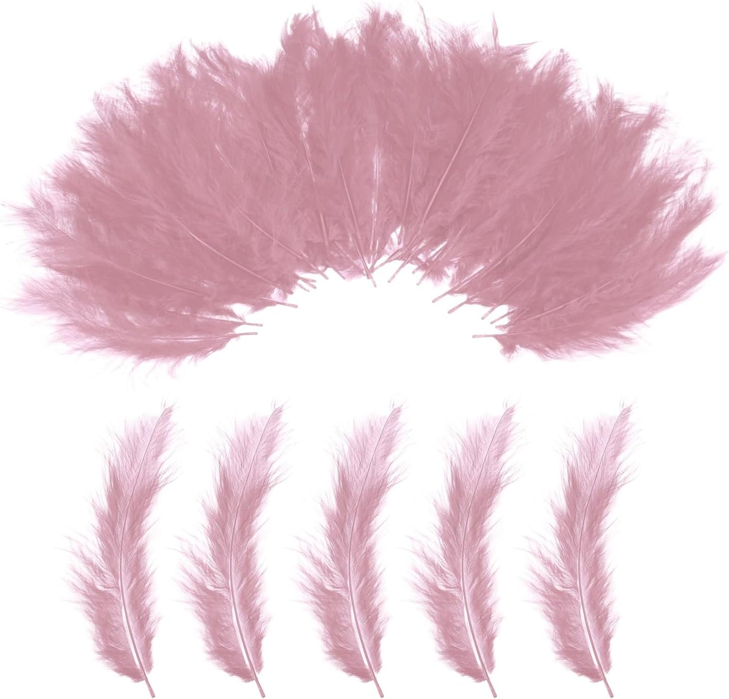 PATIKIL 200 Pack Fluffy Turkey Marabou Feathers,4-6 Inches Peach Pink Natural Turkey Feathers for Crafting Dream Catcher Fringe Trim Fly Tying Party Decorations