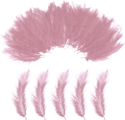 PATIKIL 200 Pack Fluffy Turkey Marabou Feathers,4-6 Inches Peach Pink Natural Turkey Feathers for Crafting Dream Catcher Fringe Trim Fly Tying Party Decorations