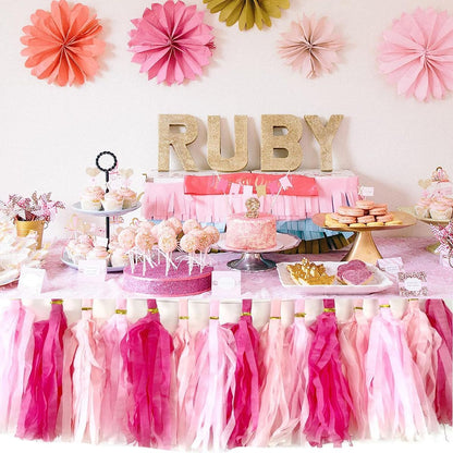 30pcs Hot Pink Tissue Paper Tassels DIY Hanging Decor - Pink Kit
