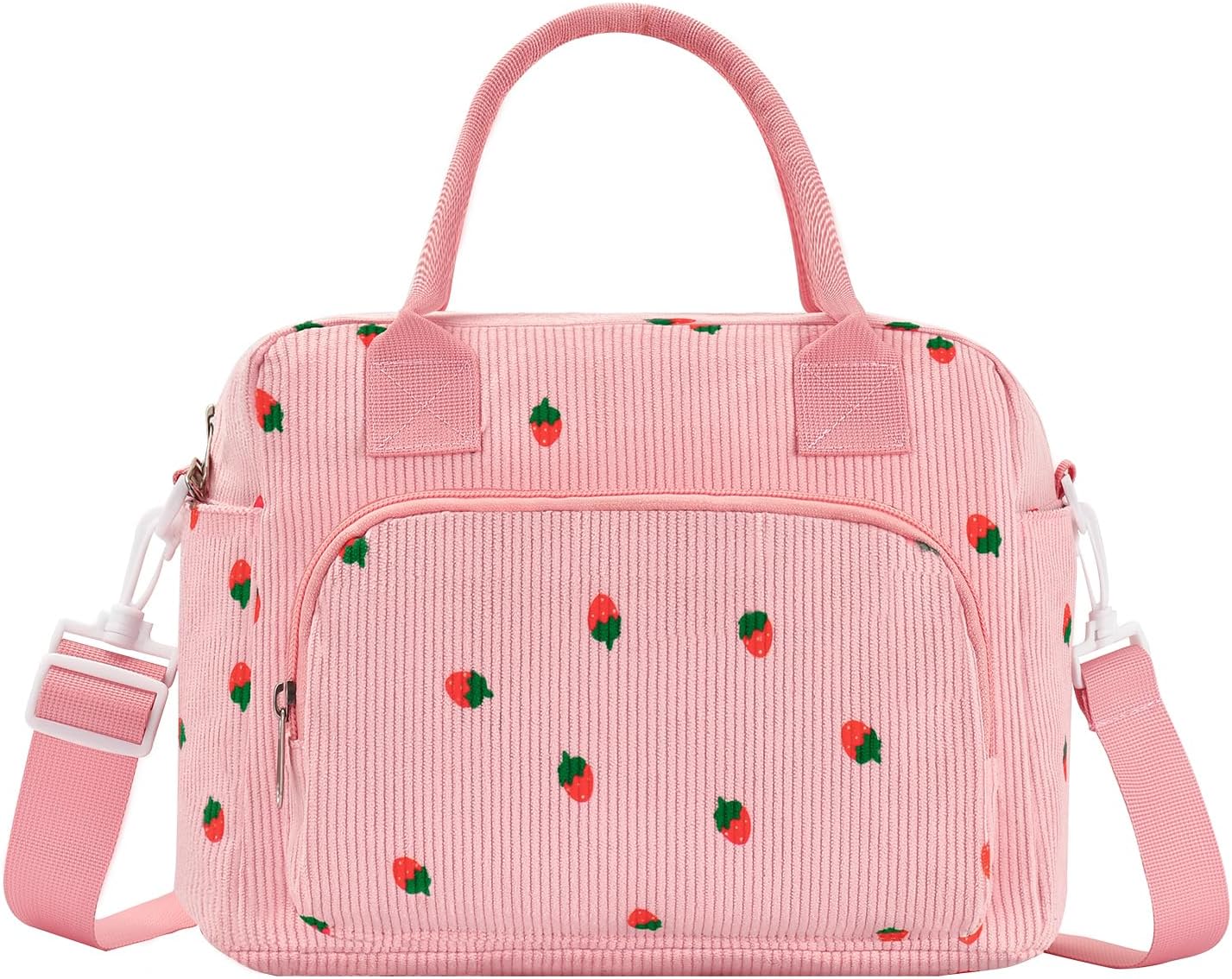 Lunch Bag Women Lunch Box for Women Adult Cute Insulated Lunch Bag Lager Cooler Lunch Tote Bags for Work Picnic (Pink-Strawberry)