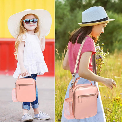Lunch Box for Kids Lunch Boxes Insulated Lunch Containers Lunchboxes Kids Lunch Bag for Girls Thermal Meal Small Lunch Tote for School Pink