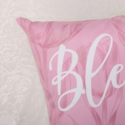 Bonhause Pink Purple Tulips Floral Throw Pillow Covers 18 x 18 Inch Spring Summer Flowers Leaves Decorative Pillows Case Soft Velvet Cushion Covers for Outdoor Couch Sofa Garden Decor Set of 4