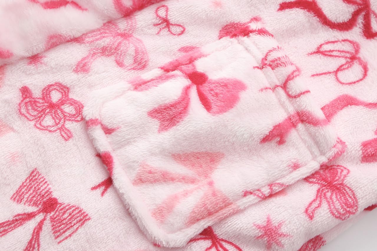 Kid Fleece Hooded Robes Girls Bathrobes Boys Soft Plush Sleepwear Toddler Fuzzy Pajamas
