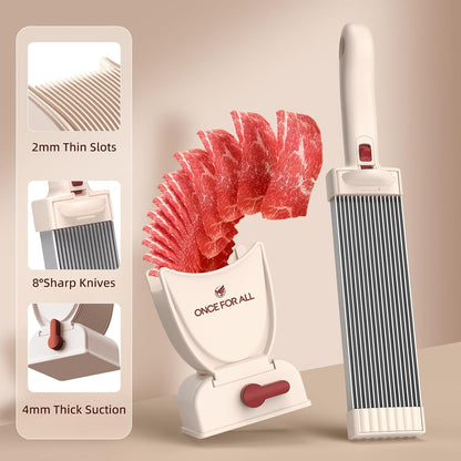 ONCE FOR ALL Meat Slicer Cleaver Kitchen Knife Set For Meat Slicing Shredding, Manual Fresh Meats Cutter Food Slicer For Beef Pork Mutton For Home Cooking BBQ Hot Pot (Pink)