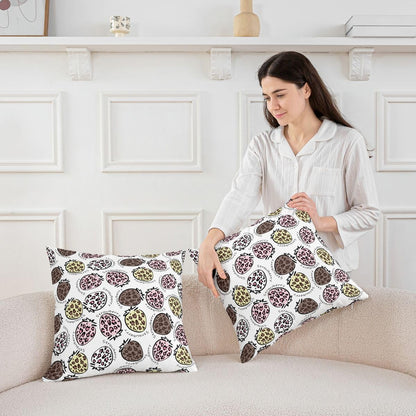Cartoon Leopard Strawberry Throw Pillow Covers (Pack of 2),Pink Yellow Brown Leopard Cushion Cover for Teens Wild Cheetah Fur Pillow Cases Cute Fruits Pattern Living Room Sofa Bed Decor ,22"Lx22"W