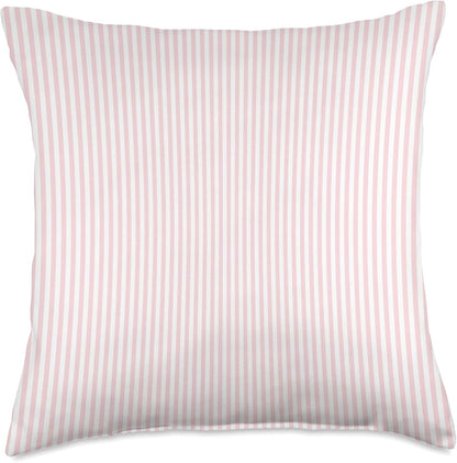 Soft Blush Pink Pinstripe in an English Country Garden Throw Pillow