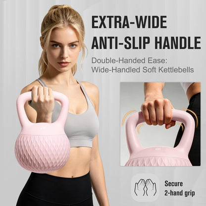 Soft Kettlebell, Kettlebells Cushioned Impact-Resistant Base and Anti-Slip Grip, Strength Training Kettle Bell for Women and Men, Home Workout