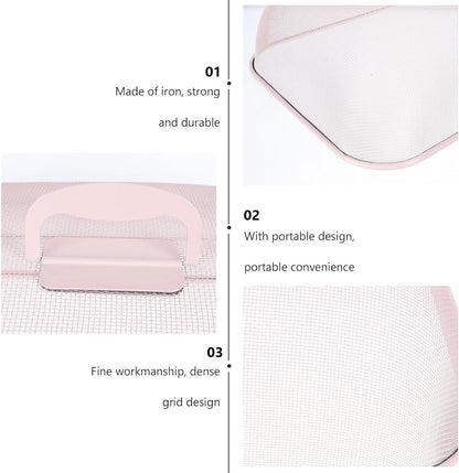 Large Pink Iron Food Cover Dustproof Kitchen Food Protector for Household and Restaurant Use Fresh-keeping Serving Dish Cover