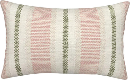 Boho Pillow Covers 12x20 Set of 2 Sage Green Pink Stripe Polka Dot Throw Pillow Covers Outdoor Decoration Modern Abstract Decorative Pillowcase Farmhouse Linen Lumbar Cushion Case for Home Sofa