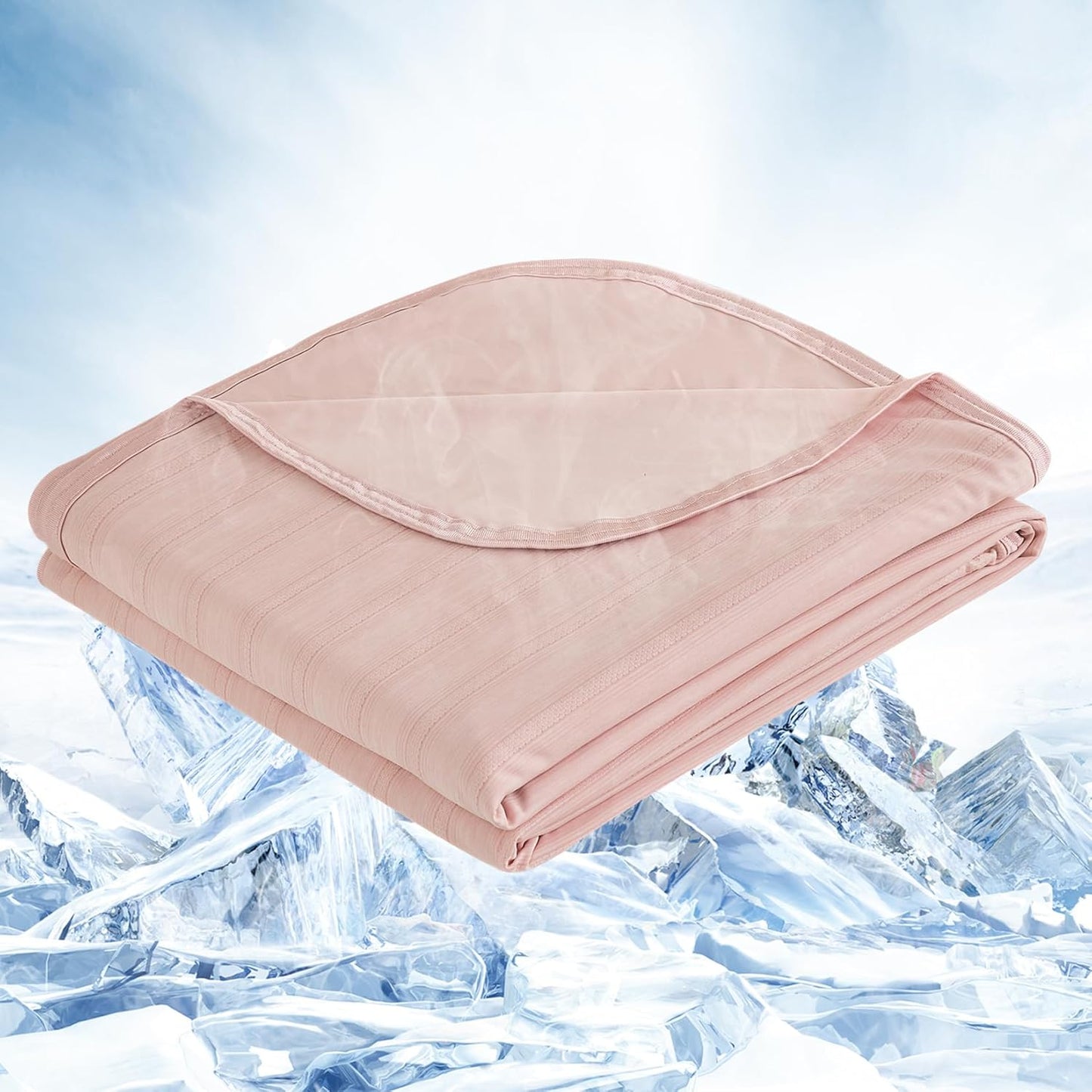 OIGAE Cooling Blanket for Hot Sleepers - Soft & Lightweight Summer Cold Blanket for Night Sweats | Perfect for Bed, Couch, Sofa (Pink, 50" x 70")