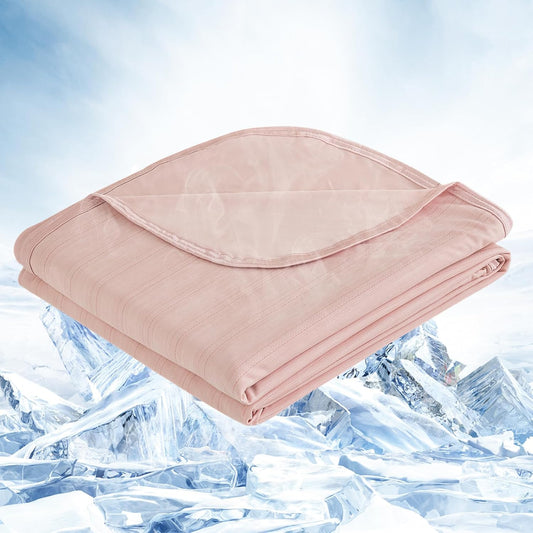 OIGAE Cooling Blanket for Hot Sleepers - Soft & Lightweight Summer Cold Blanket for Night Sweats | Perfect for Bed, Couch, Sofa (Pink, 50" x 70")